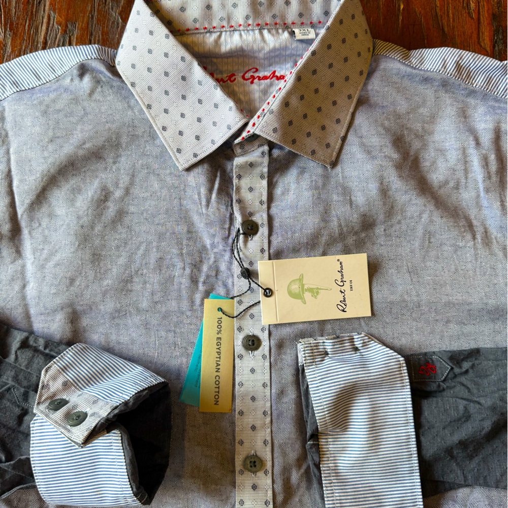 Robert Graham Tailored Fit Egyptian cotton, long sleeve shirt 3XL